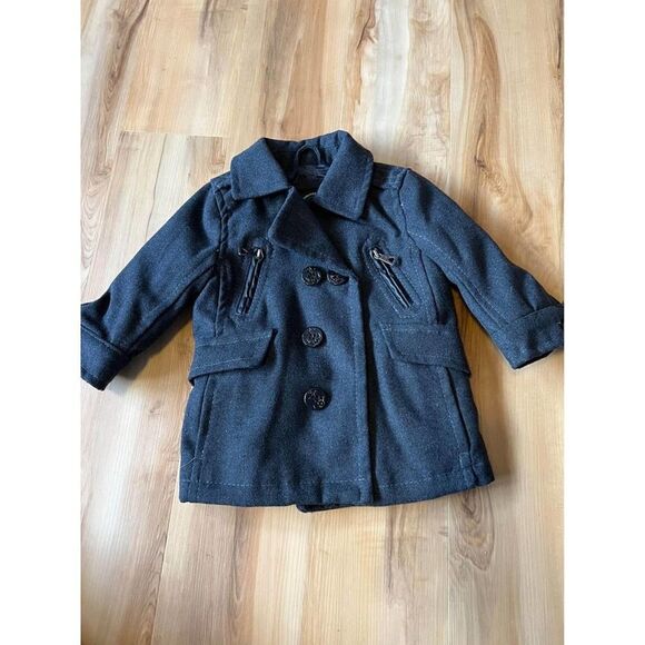 Baby Boy Urban Republic Button Up Winter Coat Size 18m Dark Gray - Picture 1 of 8